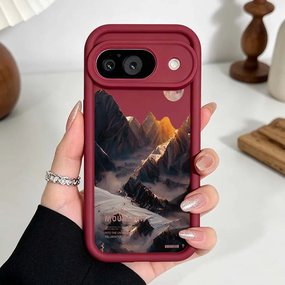 Luxury Snow Mountain Landscape Cover For Google Pixel 10 9 8 7 9a 8a 7a Pro XL Eye Ladder Phone Case
