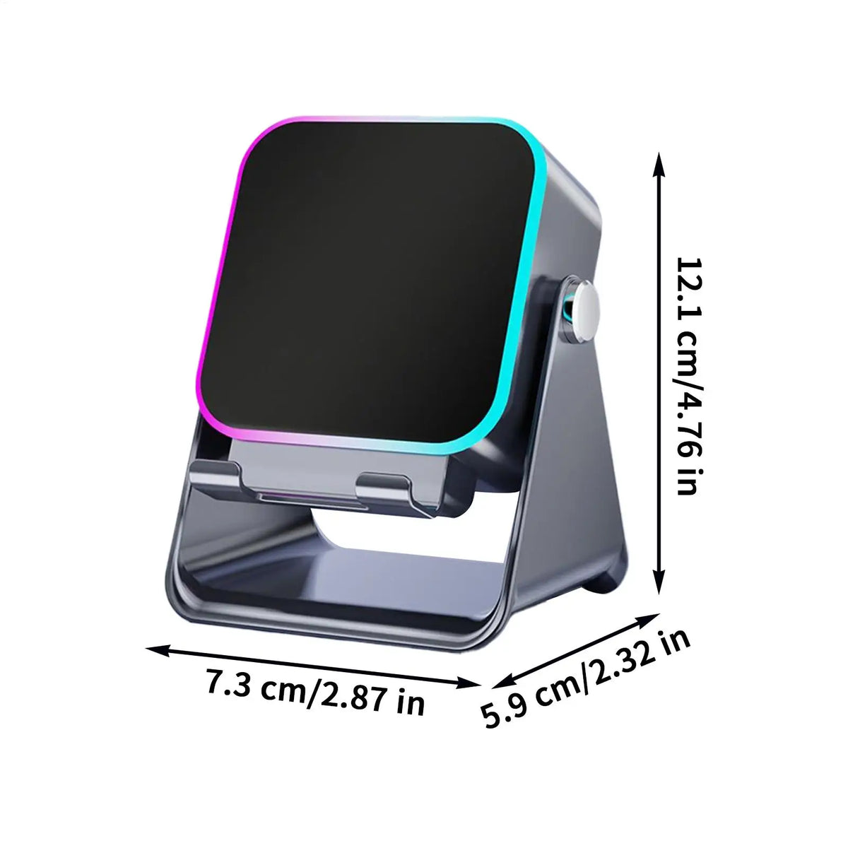 5 In 1 Wireless Induction Speaker Phone Holder with 8 RGB Modes HIFI Sound Bluetooth Desktop Stand