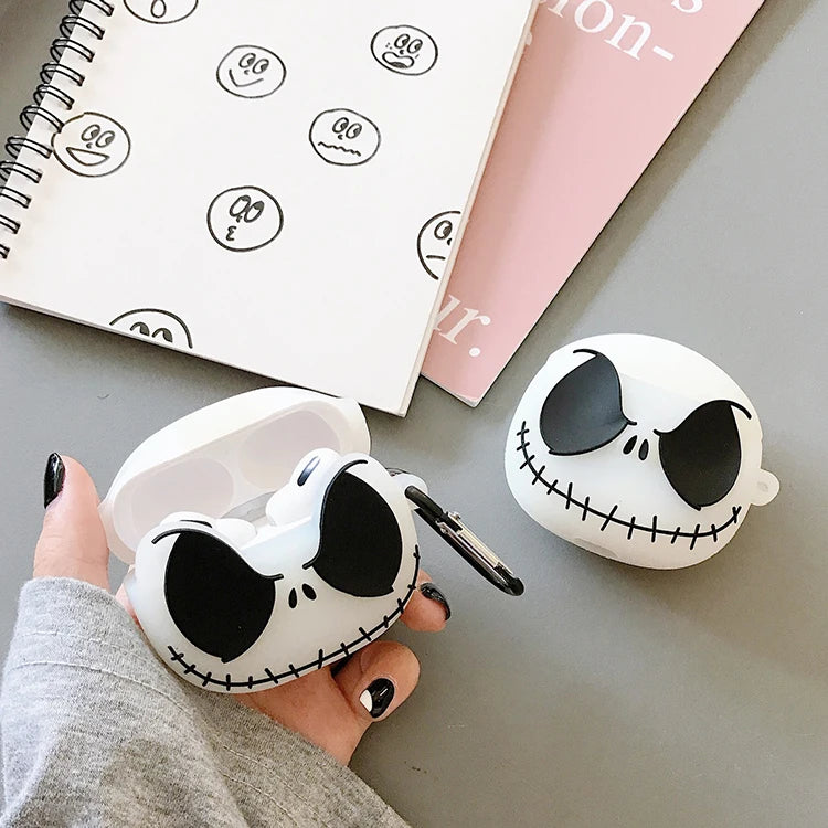 Luminous Skull For Airpods 4 Case 2024,3D Silicone Earphone Cover For Airpods Pro 2 Case/Airpods 3 2 1  Case For Kids Funda