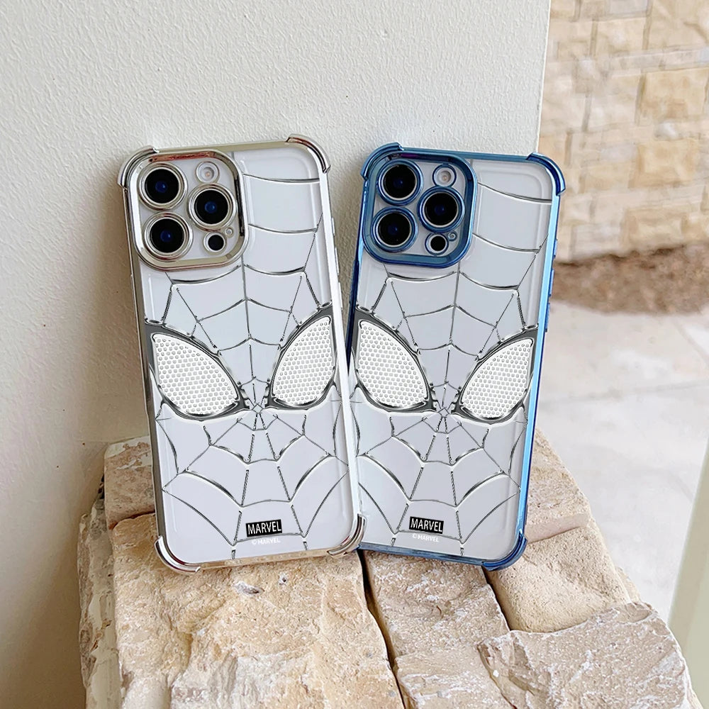 Cool Spider-Mans Plating Phone Case For Samsung S26 S25 S24 S23 S22 S21 S20 FE Note20 Edge Plus Ultra 4G 5G Anti Fall Airbag