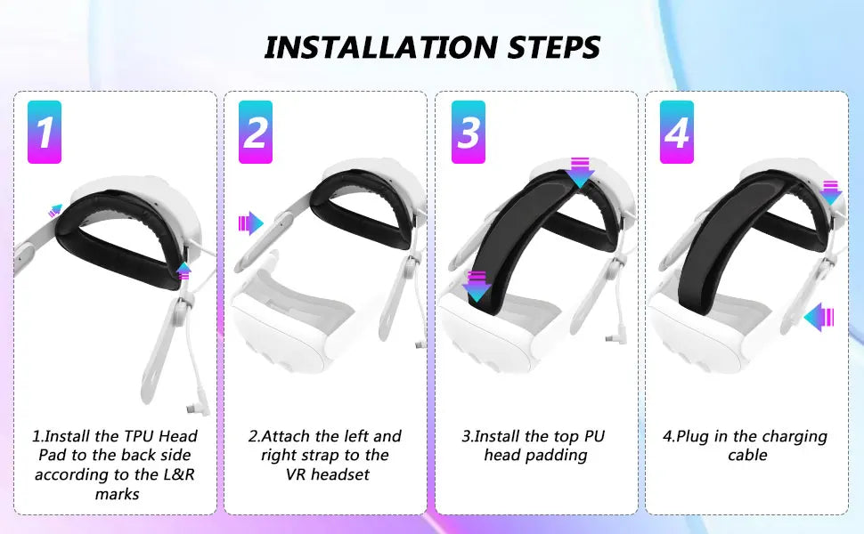 RGB Head Strap 12000mAh Battery Head Strap Compatible for Meta Quest 3/3s, Head Strap Battery VR Accessory for Meta Quest 3