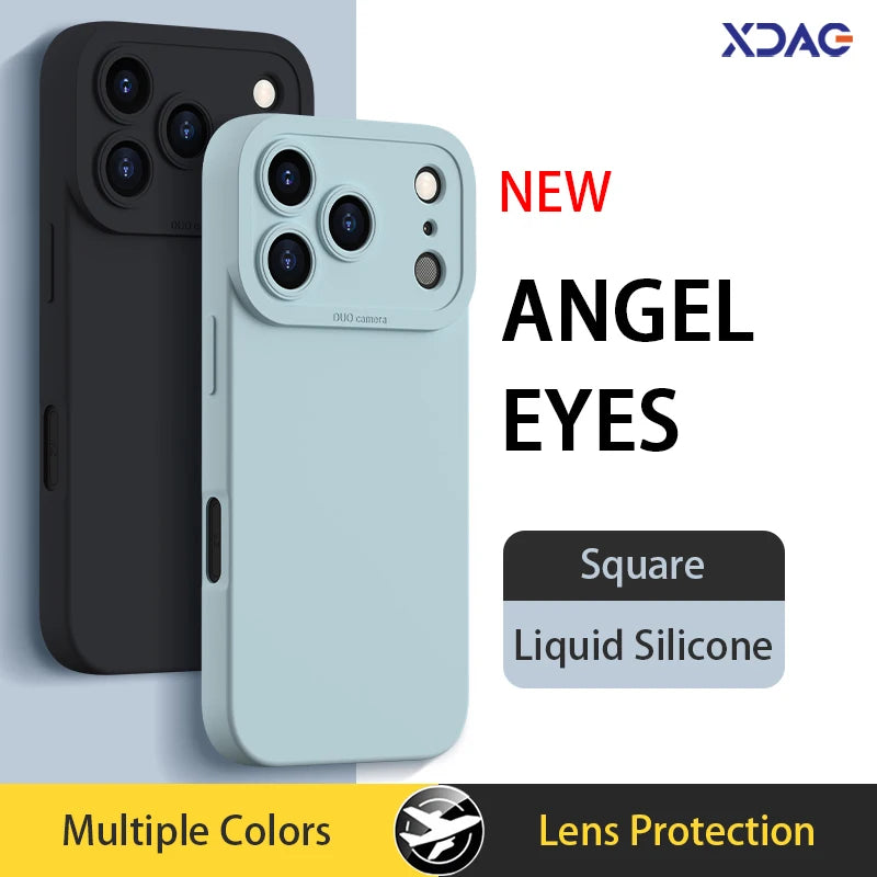 Angel Eyes Back Cover for iPhone 17 Pro Max Air 17Pro 17Air 5G High Quality Liquid Silicone Soft Protective Candy TPU Phone Case