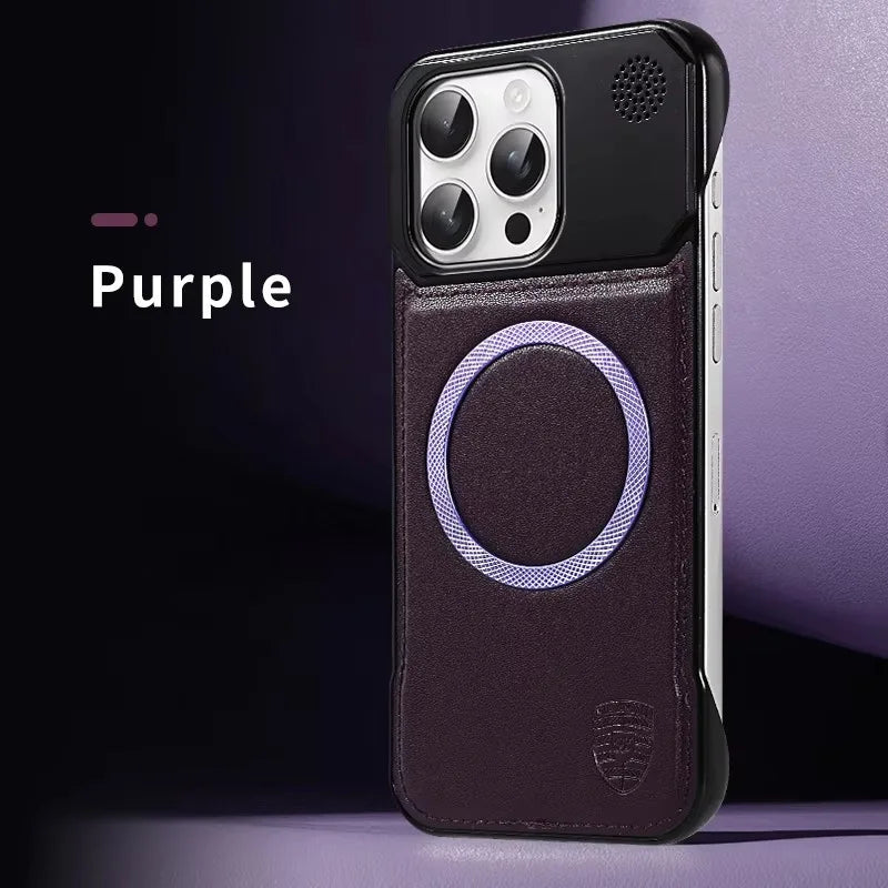 Luxury Magnetic Leather Aromatherapy Phone Case For iPhone 11 12 13 14 15 16 17 Pro Max Plus Wireless Charging Borderless Cover