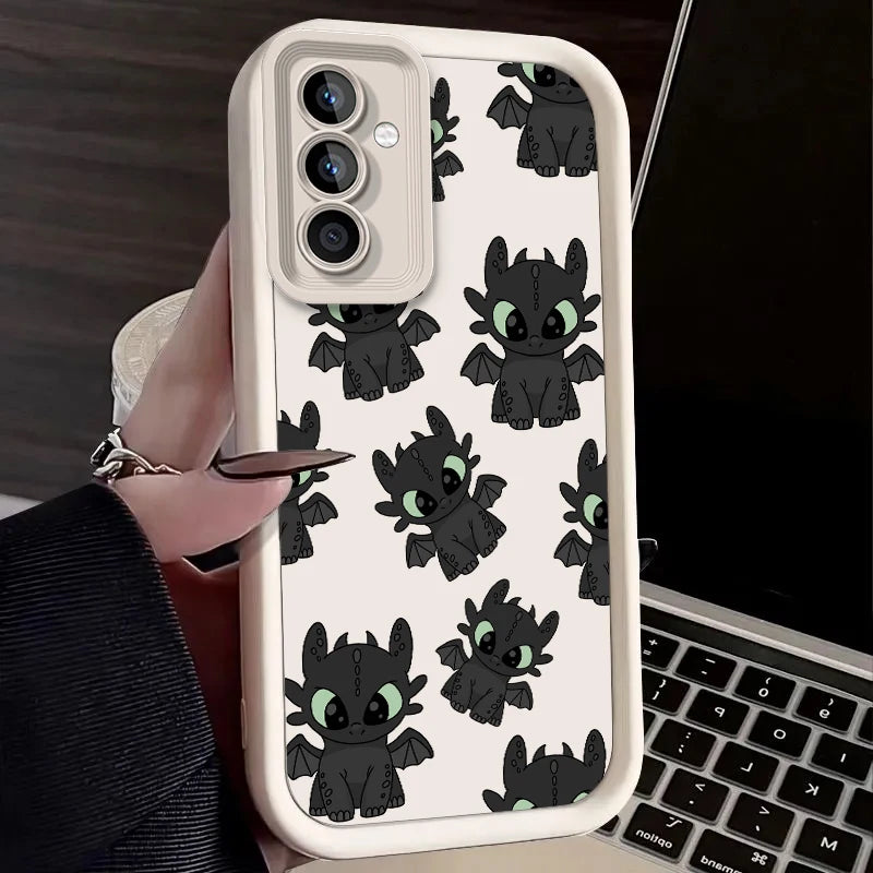 T-Toothless Case for Samsung Galaxy S25 Ultra Plus S24 S23 S22 S21 S20 FE A73 A72 A71 A56 A55 A54 5G A52 A52S A51 4G Soft Cover