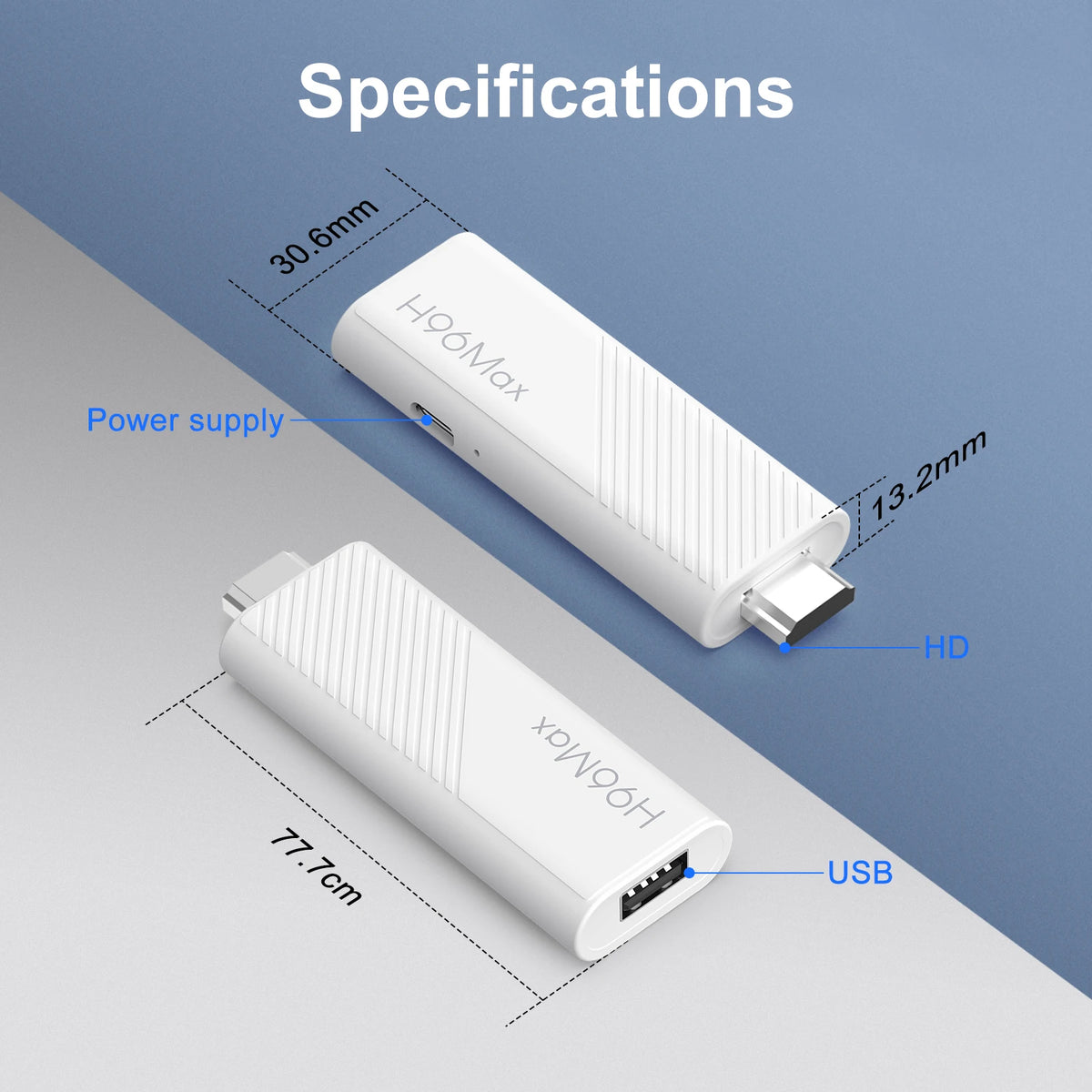 Android TV Stick H96 Max H313 Allwinner Quad Core 4K Wifi6 BT Voice Assistant Remote Control Media Player Smart TV Box