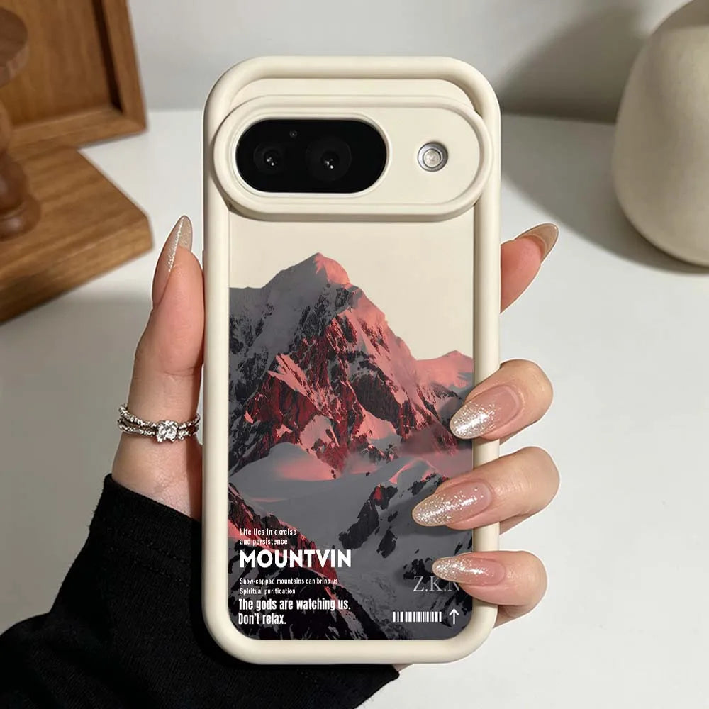 Luxury Snow Mountain Landscape Cover For Google Pixel 10 9 8 7 9a 8a 7a Pro XL Eye Ladder Phone Case
