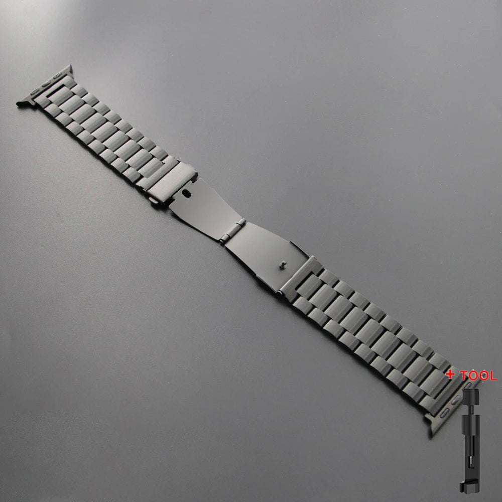 Stainless Steel Band for Apple Watch Ultra 4 3 2 49mm Series 12 11 10 46mm 45mm 44mm 42mm Metal Strap for IWatch 9 8 7 6 SE3 5 4