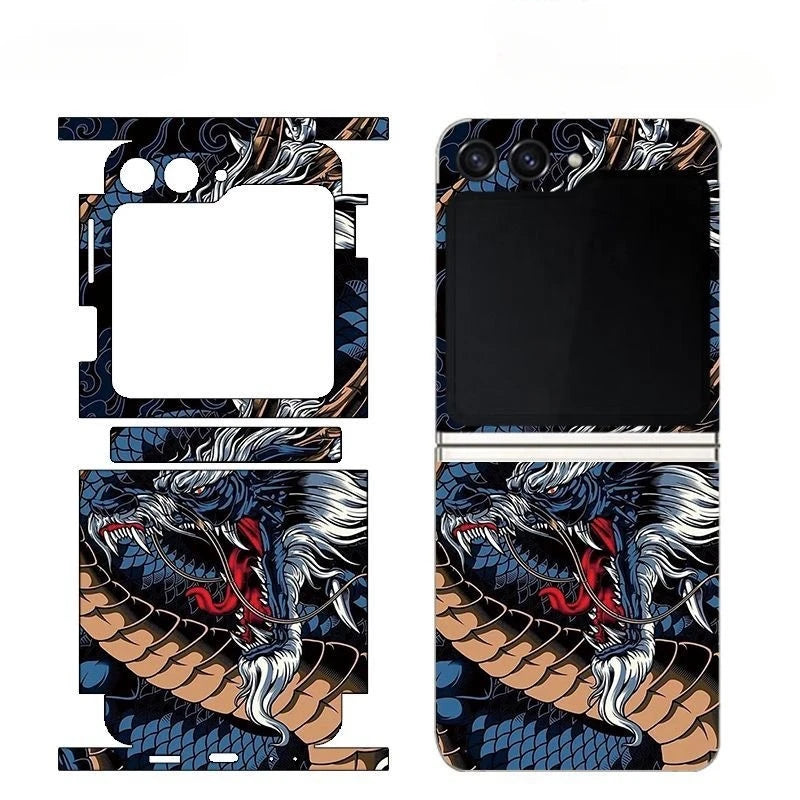 Decal Skin Sticker for Samsung Galaxy Z Flip6 5 4 7 Back Screen Protector with Hinge Film Cover Flip5 3M Wrap Colorful Sticker