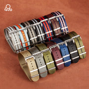 One Piece Fabric Watchband 20mm Watch Band Seatbelt Nylon Nato Strap Sport Men Bond 22mm Watch Bracelet for Omega Seiko
