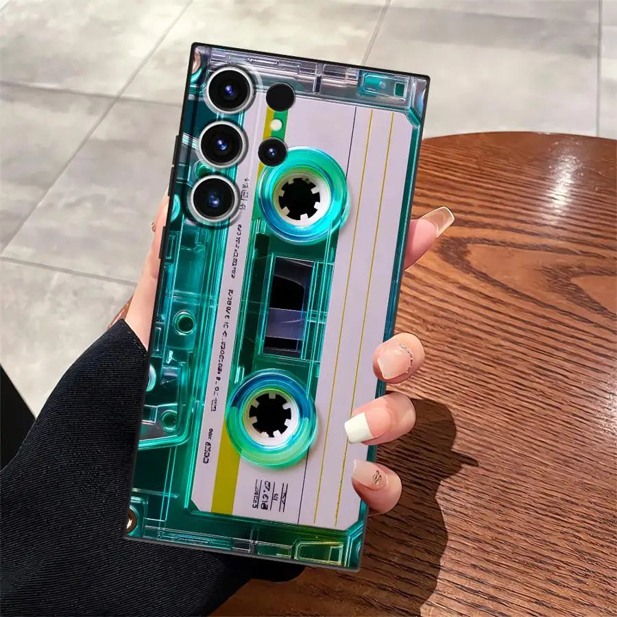 Unique Cassette Tape Creative Case for Samsung Galaxy S26 Ultra S23 Note 8 9 10 20 Ultra S9 S10 S24 Plus S25 Edge S21 FE S20