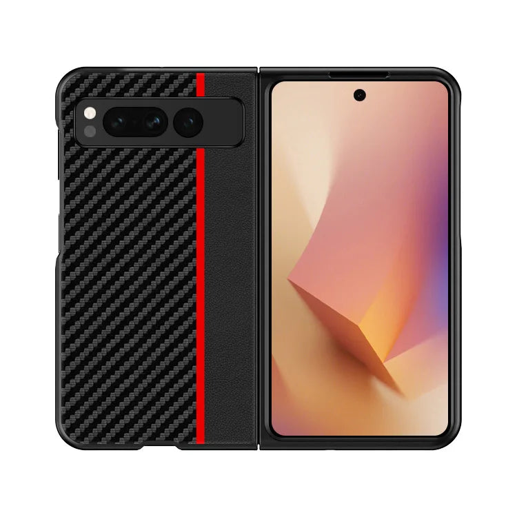 Kevlar Print Carbon Fiber Case For Google Pixel Fold Fashion Anti-drop Cover Anti-knock Cases For Google PixelFold