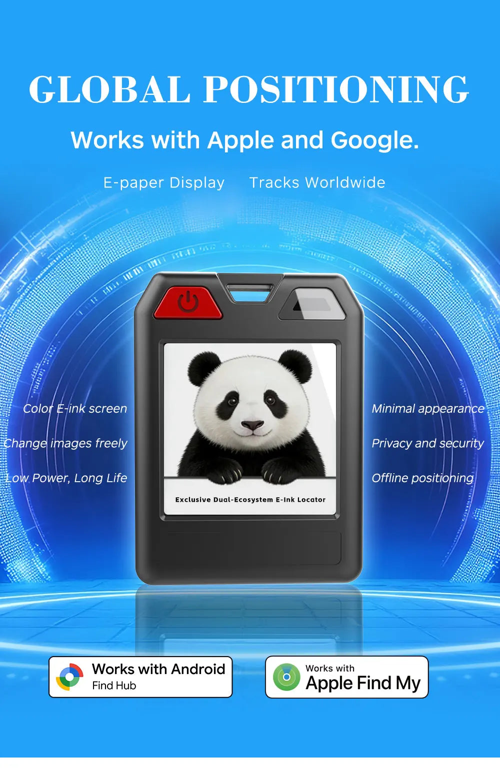 Original Color E-Ink Smart Keychain DIY Support Find My Find Hub Display Anti-Lost Locator Tracker