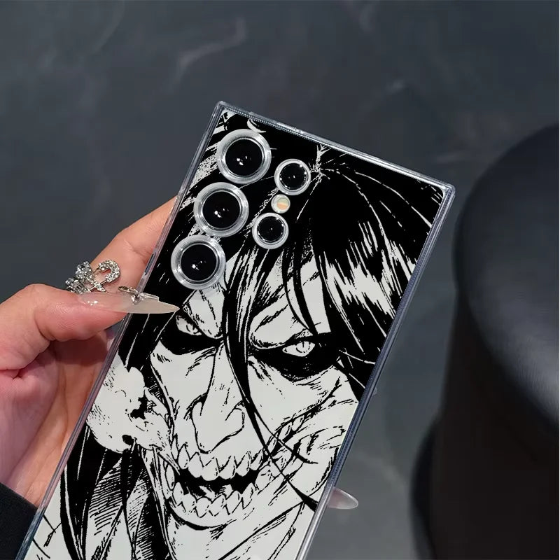 Anime Attack on Titan Phone Case for Samsung Galaxy S25 S24 S23 S22 S21 S20 Plus Ultra FE A73 A53 A33 Note 20 Transparent Case