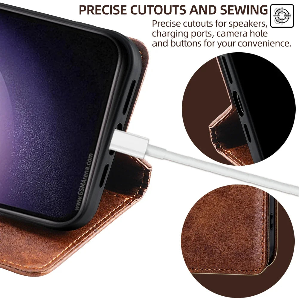 Bussiness Magnetic Wallet Phone Case for Samsung Galaxy S20 Ultra S10 S10E S9 S8 Plus Lite FE Leather Case with Card Slots Funda