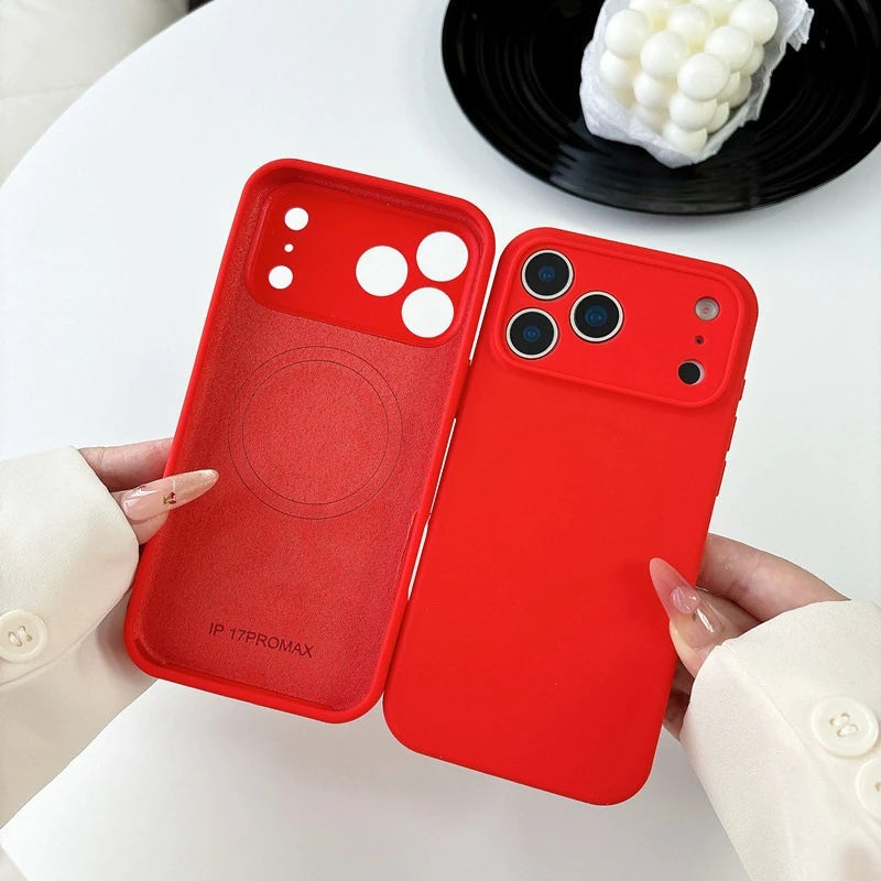 Magnetic Original Liquid Silicone Phone Case For iPhone 17 16 15 14 13 Pro Max 17Pro Air For Magsafe Wireless Cases Soft Cover