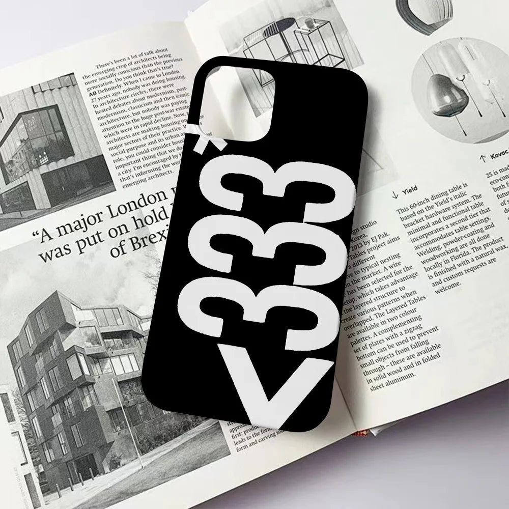 Clmj Creative 333 Design Phone Case for iPhone 17 16 15 14 13 12 11 Air Pro Max X XS XR XSMax 7 8 Plus Glossy Film Hard PC