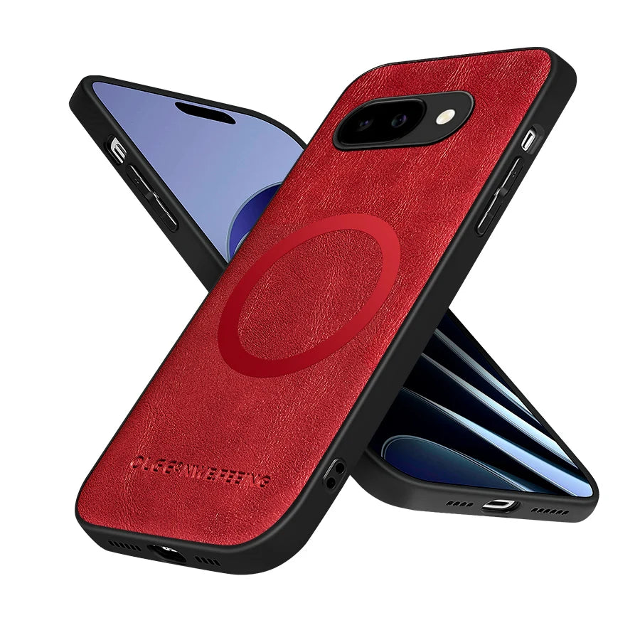 For Magsafe Leather Phone Cases for Google Pixel 7 7A 8 8A 9 9A 10 10A 11 Pro XL Magnetic Wireless Charging Protective Cover