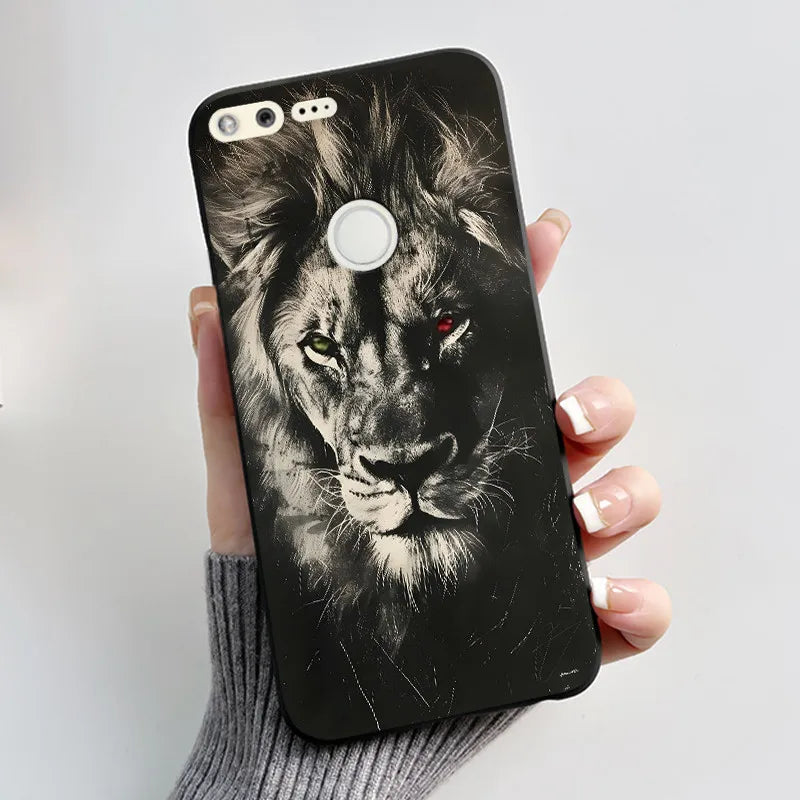 Luxury Cute Love Rabbit Cartoon Funny Case For Google Pixel XL Pixel1 1 XL Black Silicone Soft Phone Case Protective Back Cover