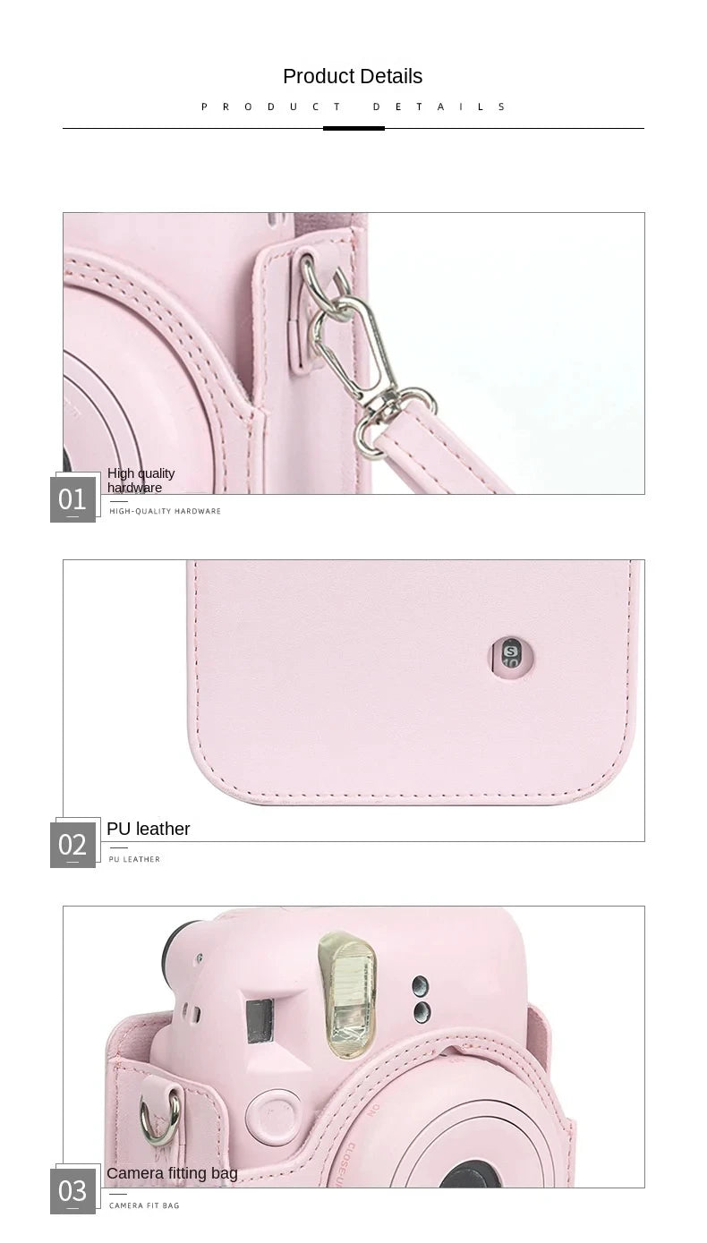For Instax Mini 12 Camera Case PU Leather Soft Protective Case Trave Bag for Fujifilm Film Camera Bag with Shoulder Strap new