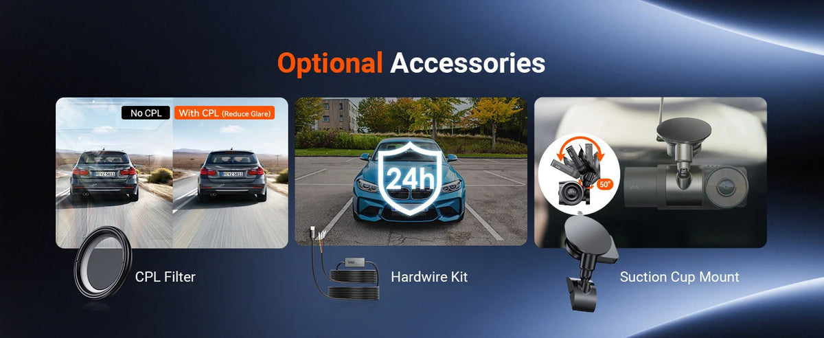 Vantrue N4S DashCam 3 Channel WiFi STARVIS 2 2.7K+1440P+1440 Waterproof Rear Camera HDR IR Night Vision GPS 24h Packing Mode