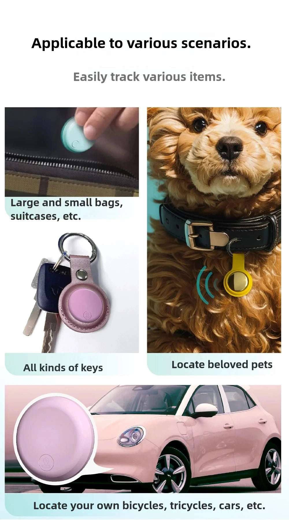 OnePlus Bluetooth5.3 GPS Smart Tracker Reminder Anti-Lost Device Pet Bag Wallet Finder AirTag Tracking Locator For Apple Android