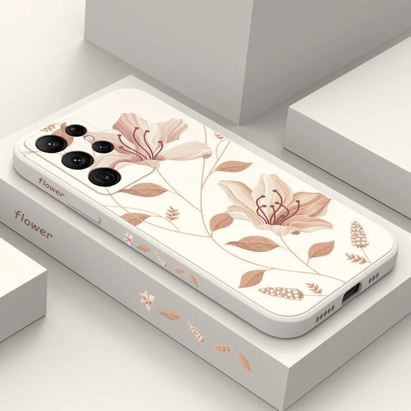 Delicate Blossoms Phone Case For Samsung Galaxy S25 S24 S23 S22 S21 S20 Ultra Plus FE S10 S9 S10E Note 20 ultra 10 9 Plus Cover