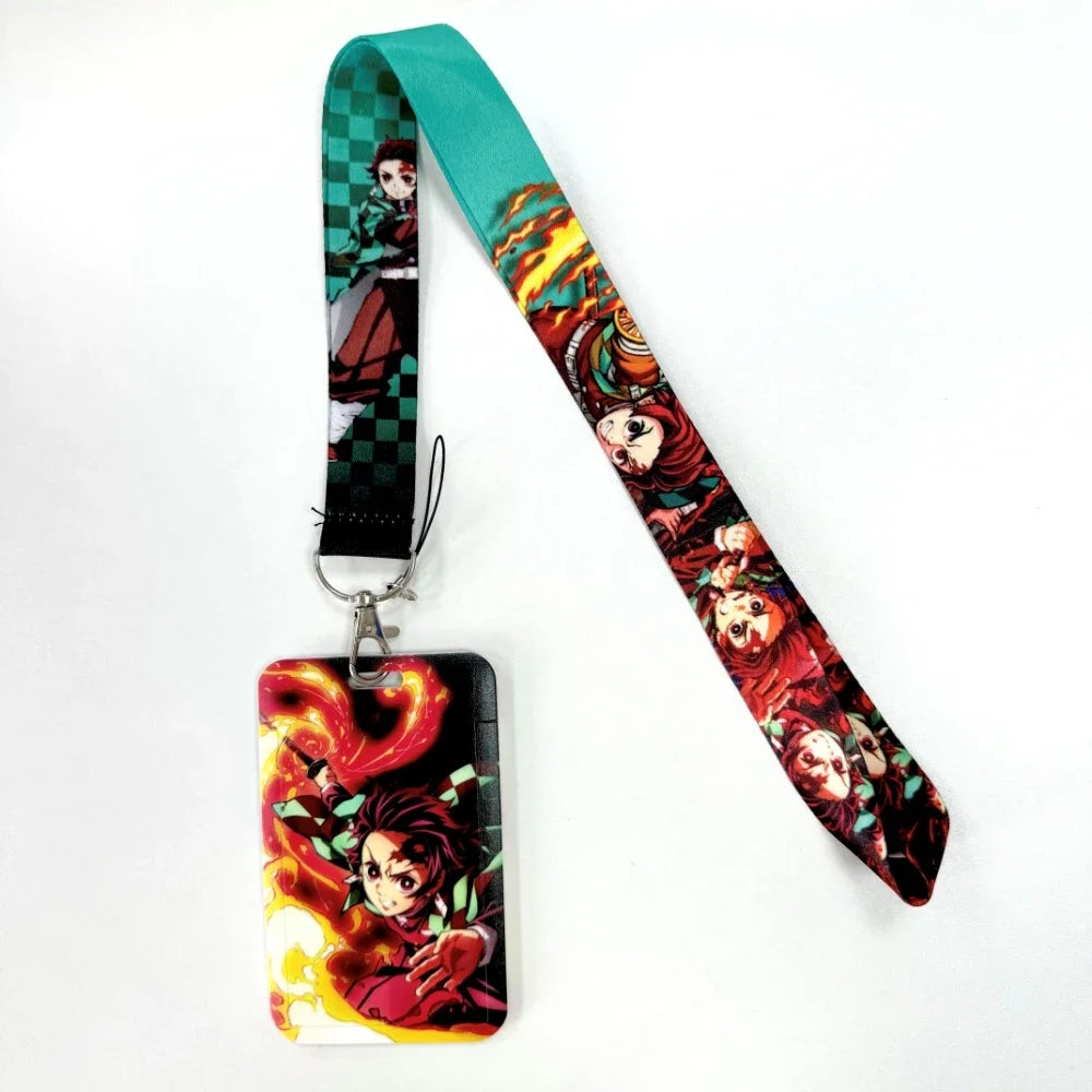 Lanyards Keychain Animated Cartoon Badge Holder ID Credit Card Pass Hang Rope Lanyard For Keys Anime Accessories Gifts