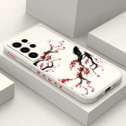 Cold Plum Snow Phone Case For Samsung Galaxy S25 S24 S23 S22 S21 S20 S10 S10E Ultra Plus FE Note 20 Ultra Plus Cover
