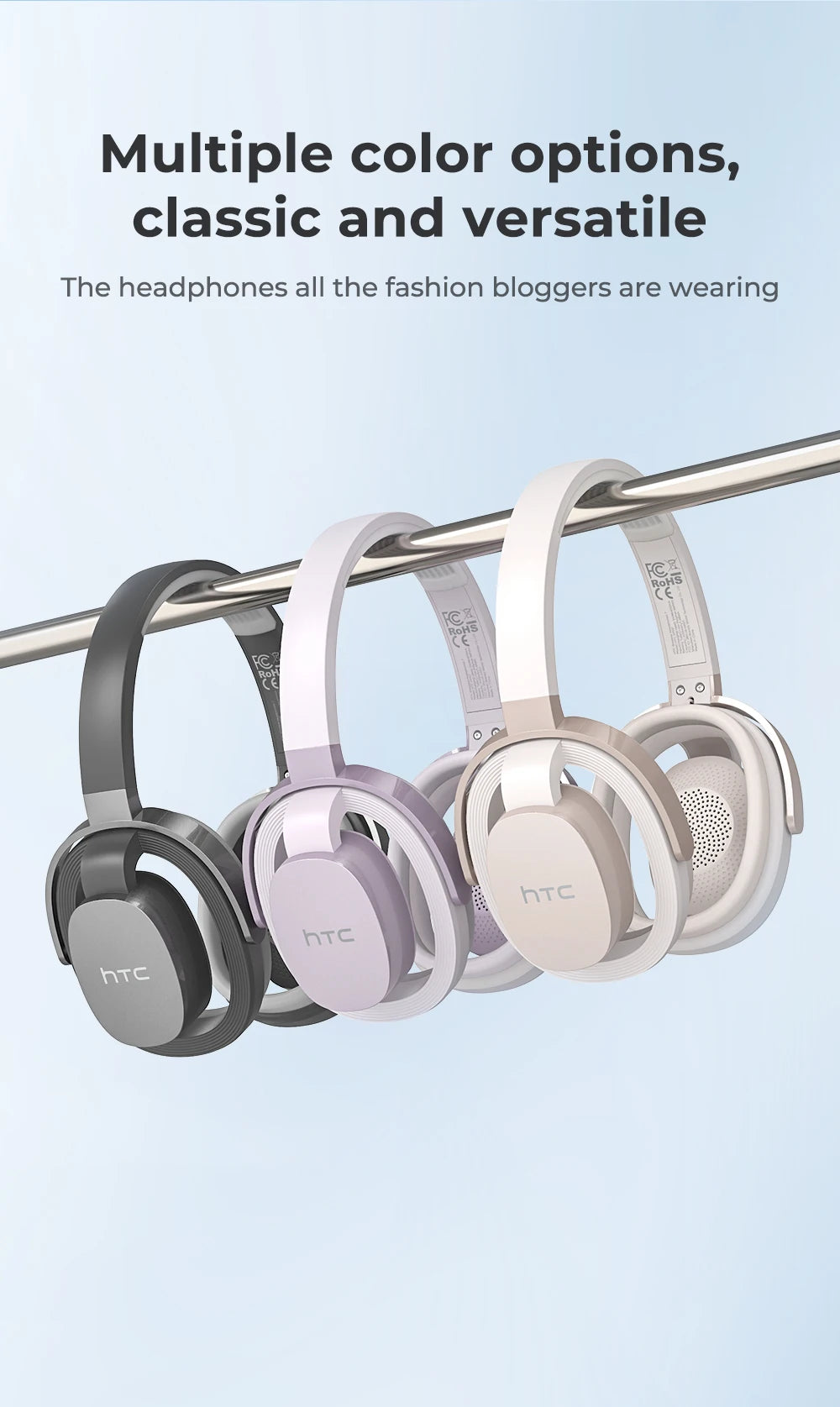 HTC HP07 Over-ear Headphones 134 Languages Translation Earphones Face-to-Face Translation Earphones Ultra-long Life Battery