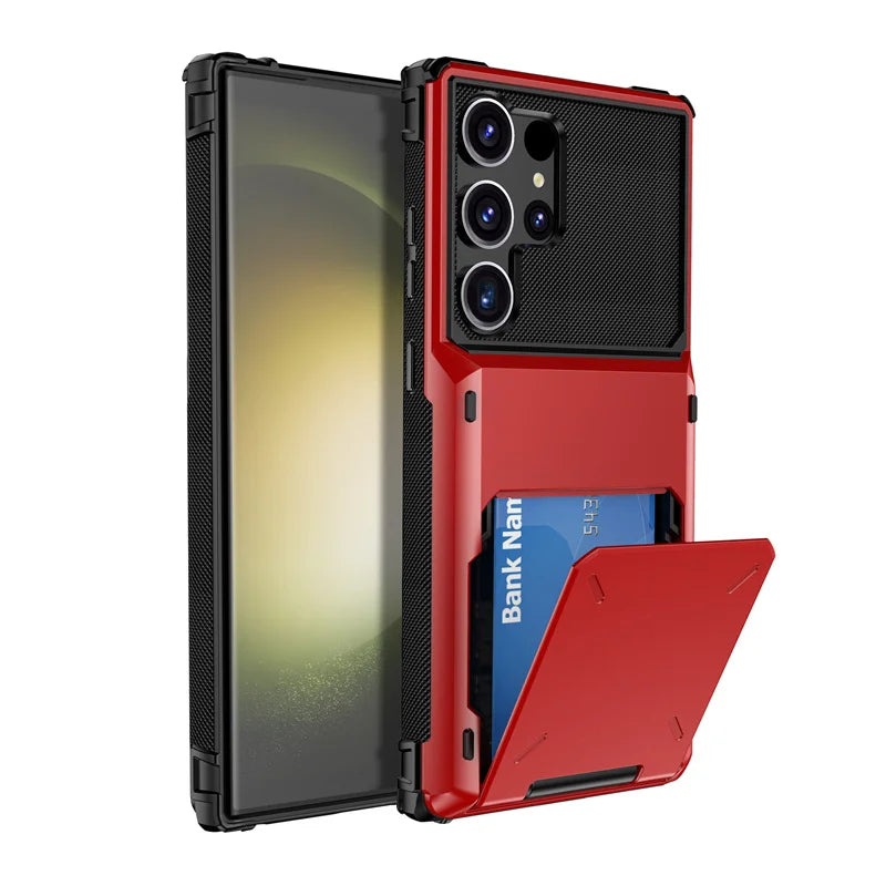 Wallet Case for Samsung Galaxy S24 S23 S22 S21 S20 Ultra FE S10 Note 10 Plus 20 9 Cover Shockproof Armor PC Flip Card Slot Case