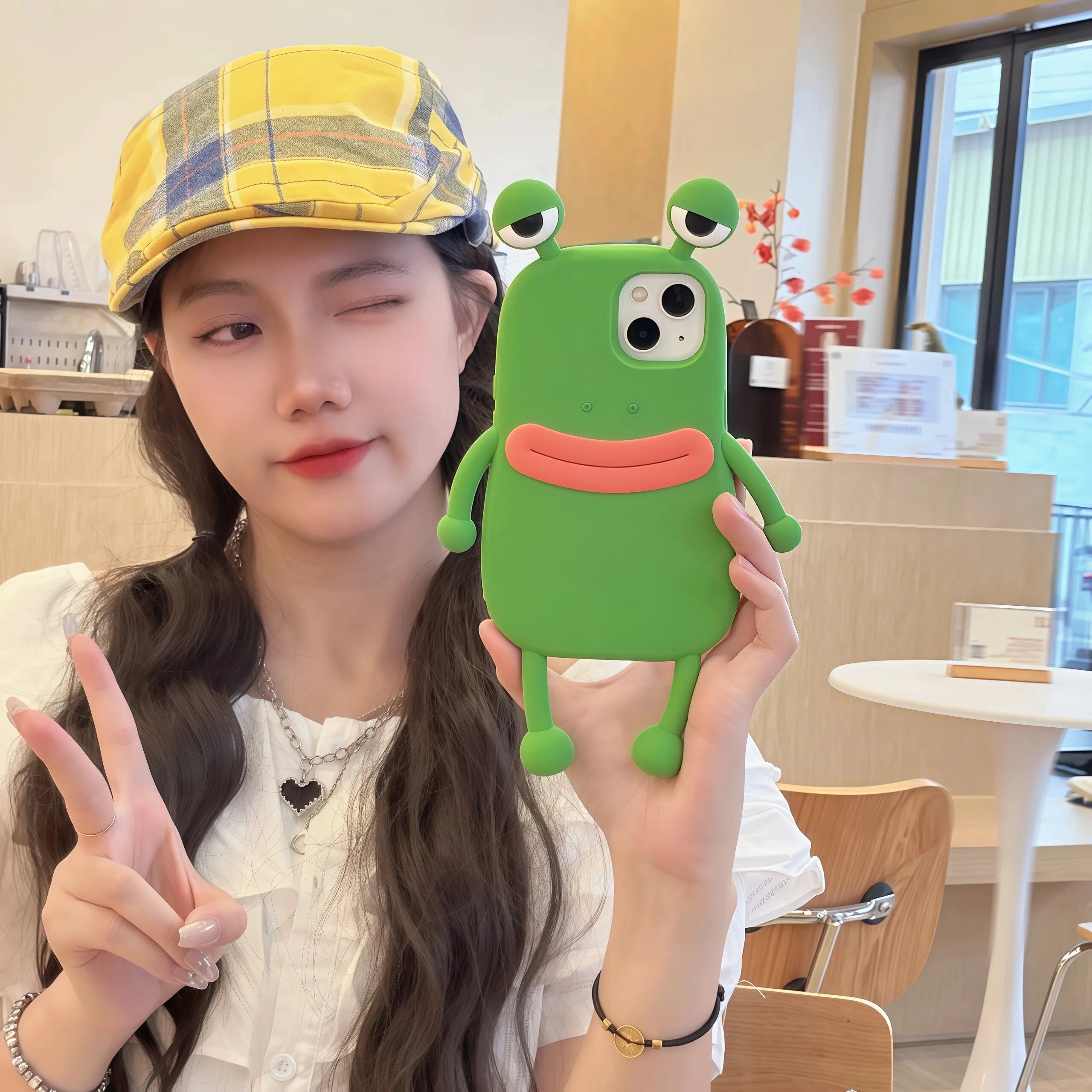 Lovely Frog 3D Cartoon Phone Case for iPhone 17 16 15 14 13 12 11 Pro Max iPhone X XS XR iPhone 6 7 8 Plus Soft Silicone Cover