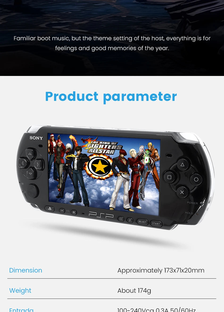 Original Sony PSP 3000 Handheld Game Console PlayStation Portable PSP-3006 Arcade Game Console Holiday Gift with Free Games