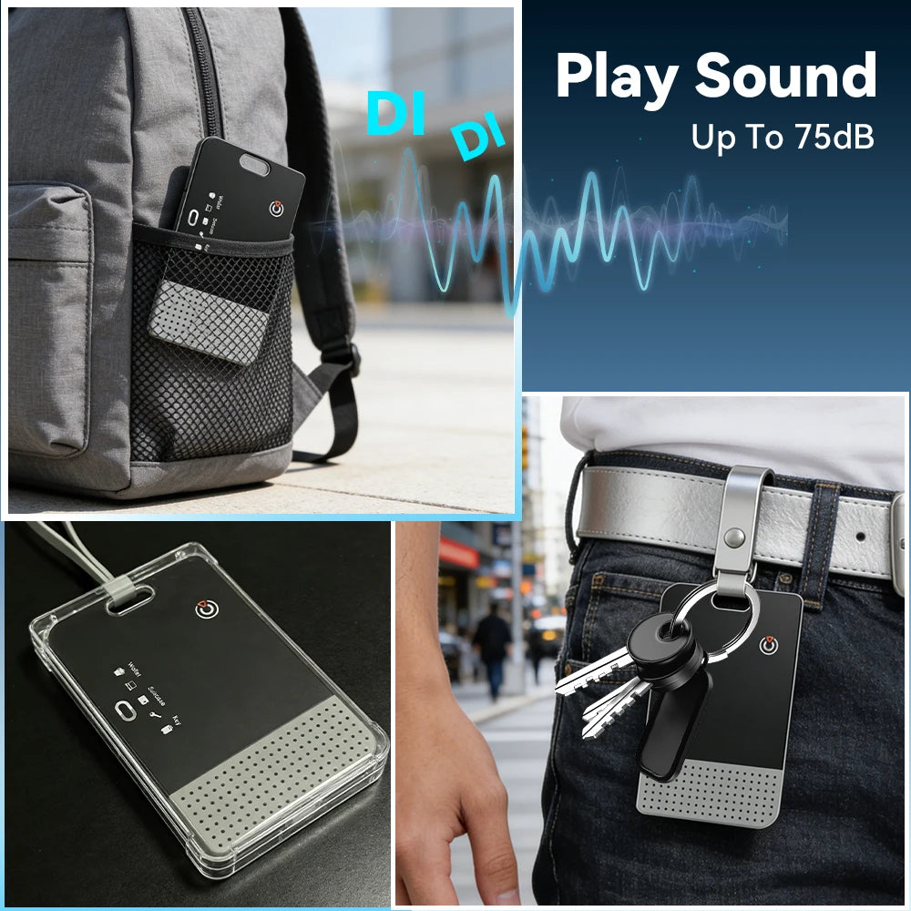 RSH Thin Wallet Card Tracker Wireless Charging Smart Tag Bluetooth Air Tag for Apple Find My APP IOS Keys Suitcase Bag Locator