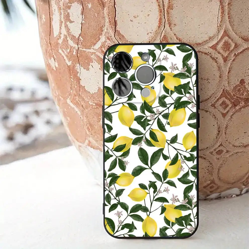 Summer Fruit Lemon Phone Case For Samsung Galaxy S26 ULTRA S25 S24 S23 S22 S21 S20 Ultra Plus FE Note 20 10 Plus Silicone Cover