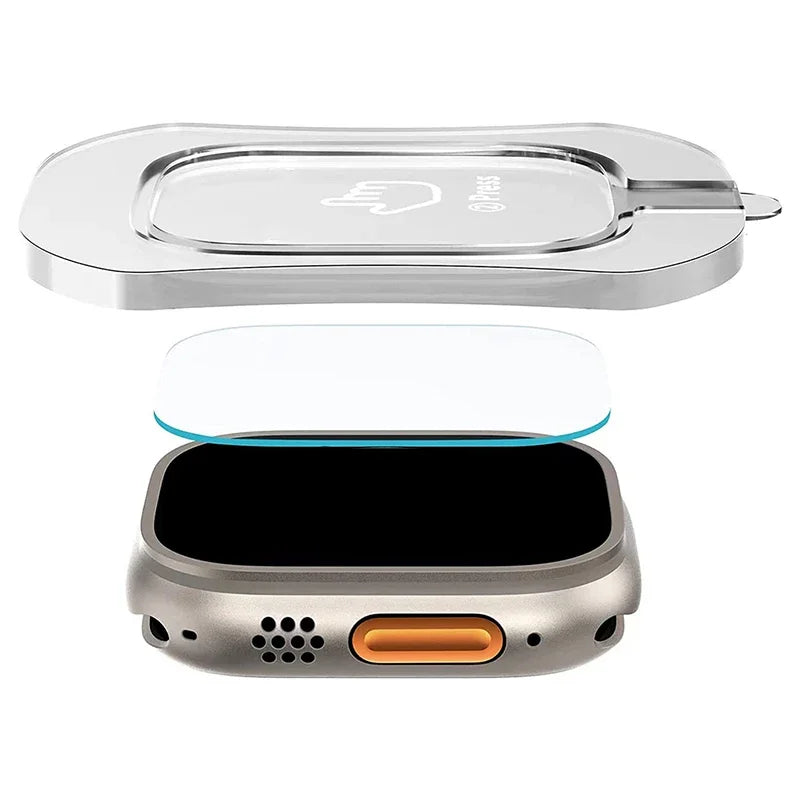 2Pcs For Apple Watch Ultra 2 3 Ultra2 Ultra3 49mm Tempered Glass Film With Alignment Tool Easy Install Screen Protector