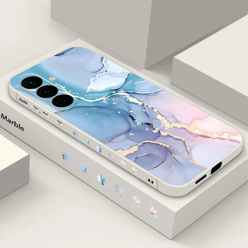 Marble Case For Samsung Galaxy S24 S23 S22 Ultra S21 S20 FE A15 A25 A55 A35 A26 A54 5G A16 A36 A56 S25 Watercolor Silicone Cover