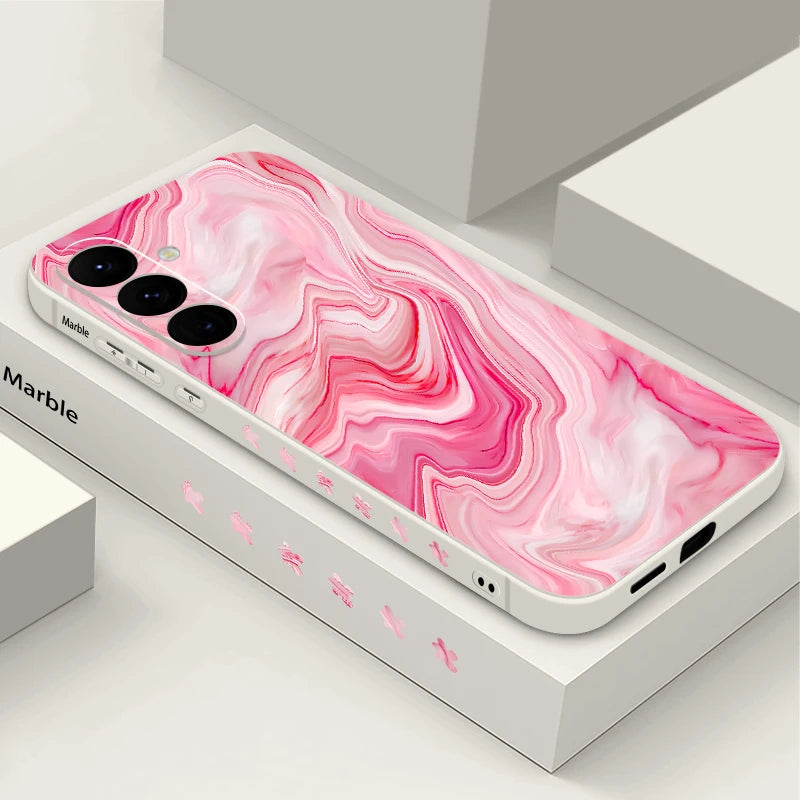 Marble Case For Samsung Galaxy S24 S23 S22 Ultra S21 S20 FE A15 A25 A55 A35 A26 A54 5G A16 A36 A56 S25 Watercolor Silicone Cover