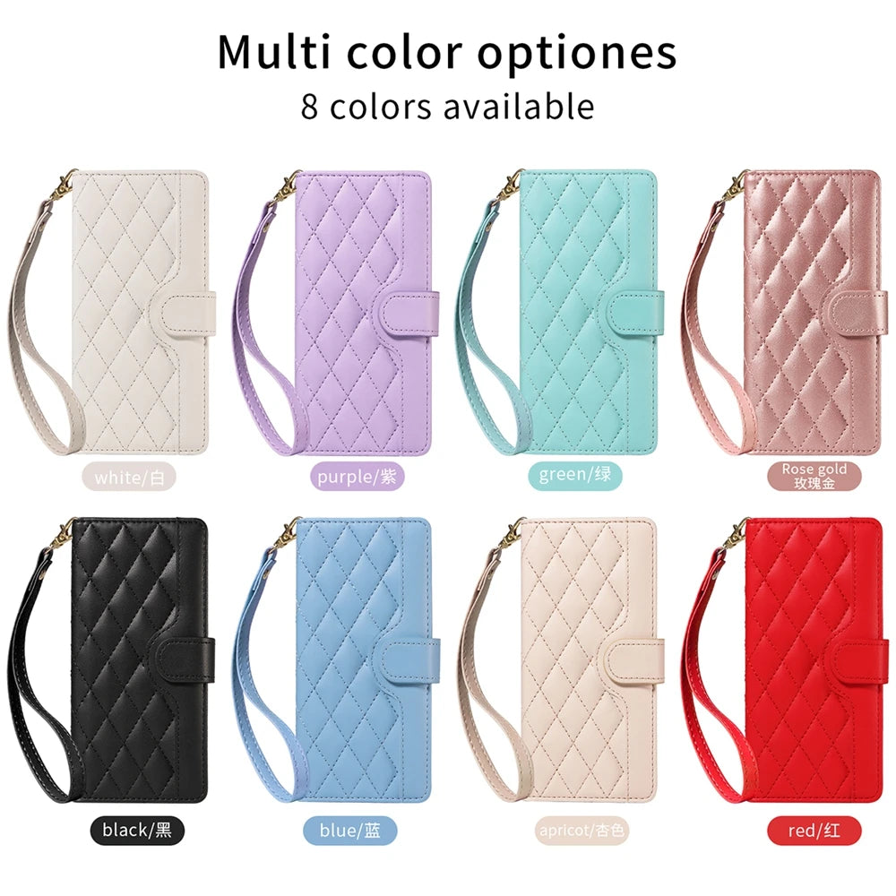 Lanyard Wallet Leather Magnetic Case For iPhone 17 17e 16e 16 15 14 13 12 11 Pro X XR XS Max 8 7 SE Plus Purse Phone Flip Cover
