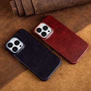 Oil Wax Luxury Genuine Leather Cover Case For Iphone 14 13 12 15 Pro Max 11 Case For Iphon Aesthetic Vintage Retro With 8 Colour
