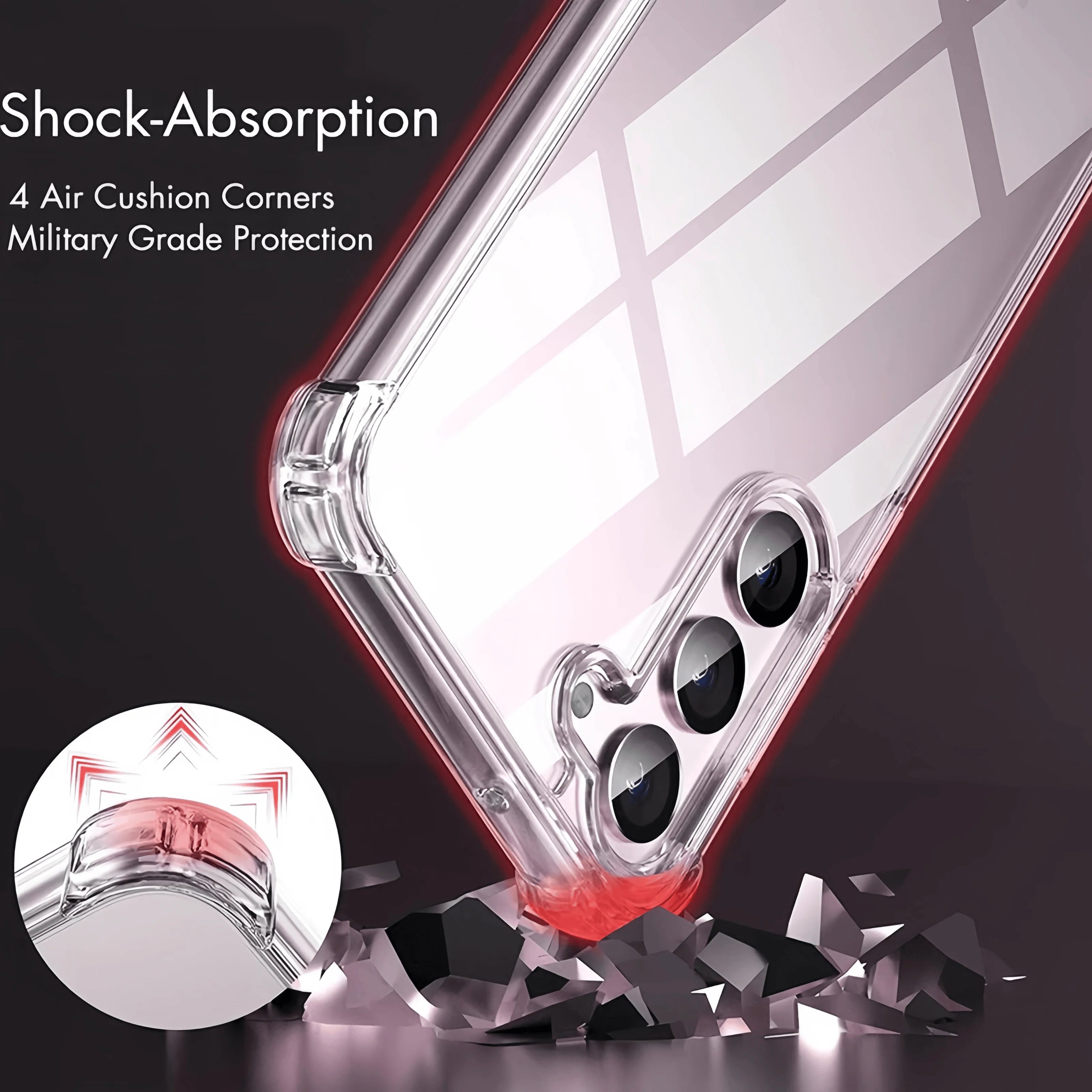 Shockproof Silicone Soft Phone Case For Samsung Galaxy S25 S24 S23 S22 Ultra S21 Plus S20 FE S25 Edge S10 S9 S8 Plus Clear Case