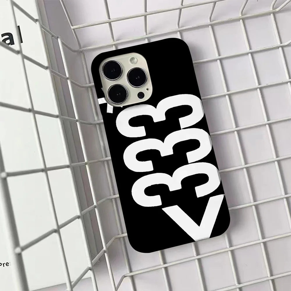 Clmj Creative 333 Design Phone Case for iPhone 17 16 15 14 13 12 11 Air Pro Max X XS XR XSMax 7 8 Plus Glossy Film Hard PC