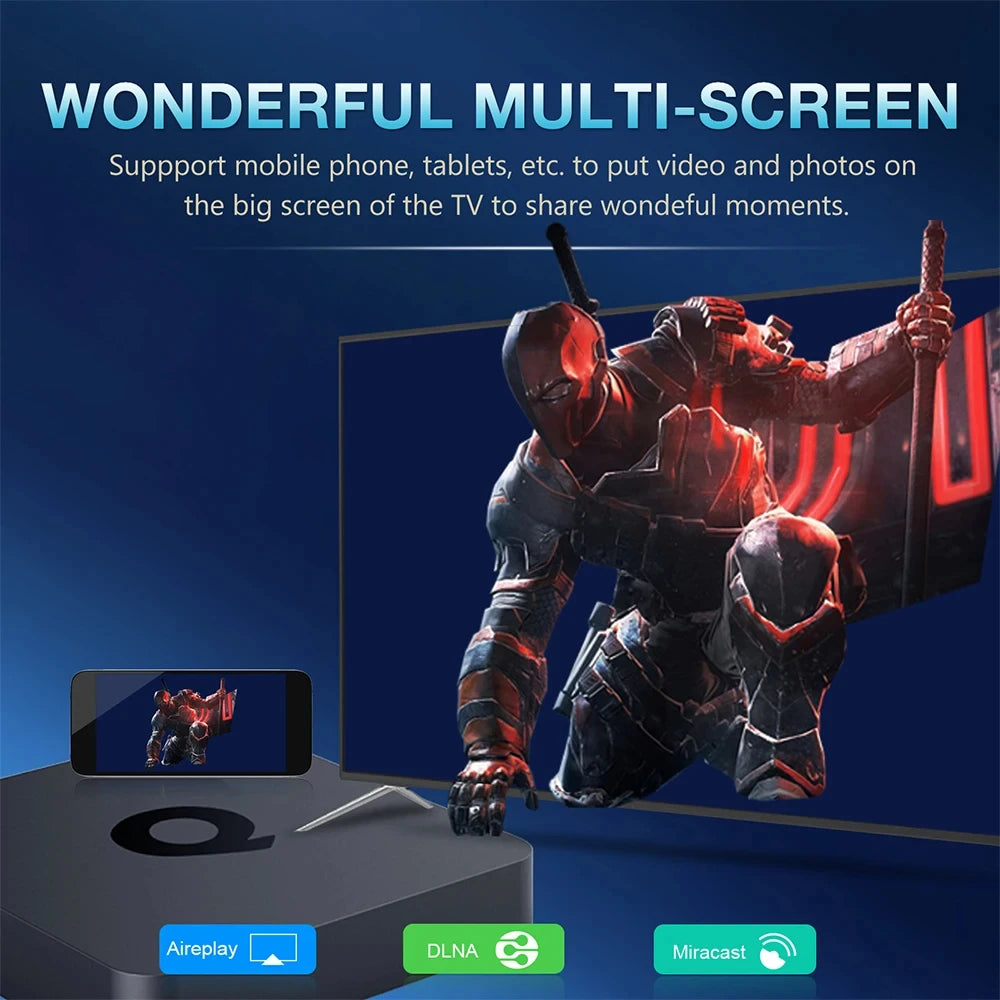 Smart TV Box Bluetooth 6.0 8K Q1 Android 16 Set Top Box Allwinner H313 Dual Wifi 5G 8GB128GB Google Voice Streaming Media Player