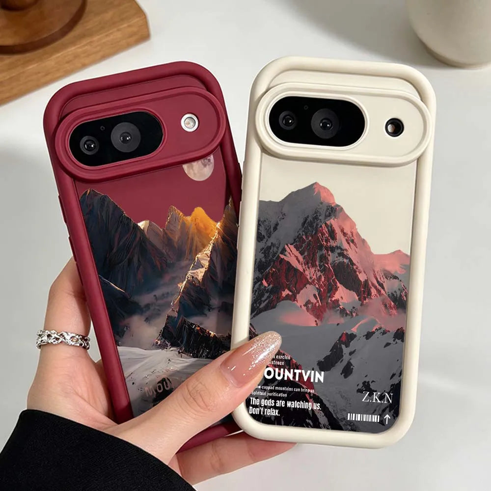 Luxury Snow Mountain Landscape Cover For Google Pixel 10 9 8 7 9a 8a 7a Pro XL Eye Ladder Phone Case