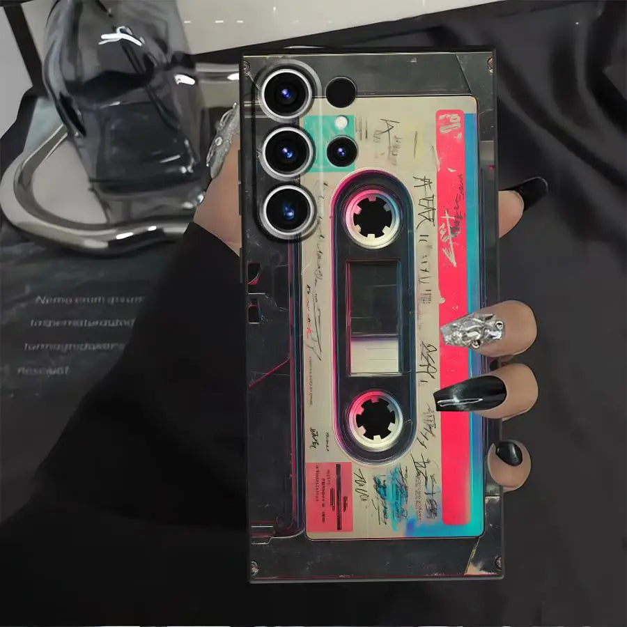 Unique Cassette Tape Creative Case for Samsung Galaxy S26 Ultra S23 Note 8 9 10 20 Ultra S9 S10 S24 Plus S25 Edge S21 FE S20