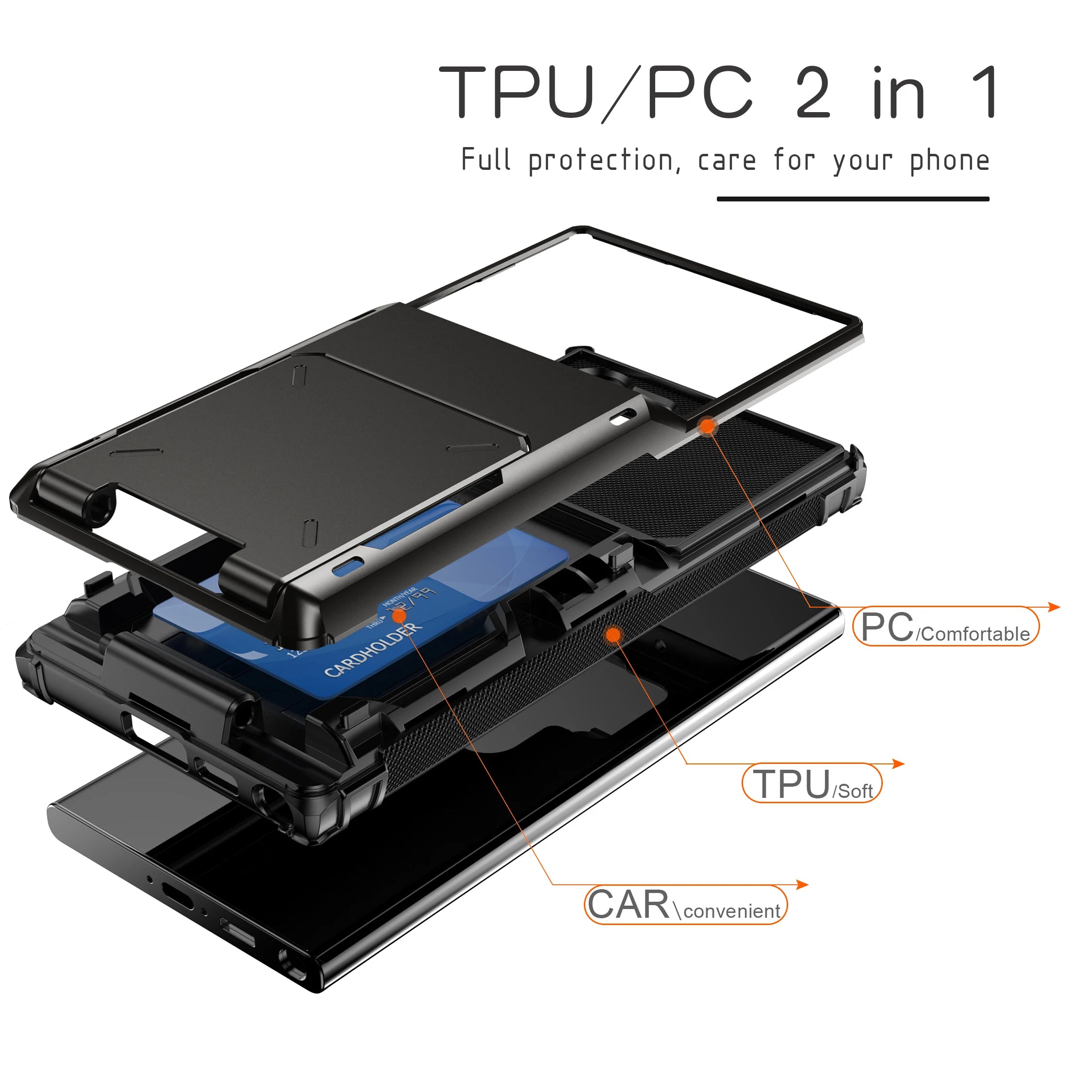 Wallet Card Slots Case for Samsung Galaxy S26 S25 S24 S23 S22 S21 S20 S10 Nore 20 10 FE Ultra Edge Plus Phone Cover Shockproof