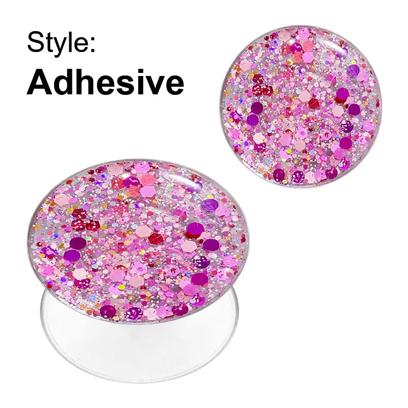Glitter Phone Grip Socket Foldable Phone Holder Ring Holder With Adhesive for Iphone 17 16 15 14 13 Samsung Grip Tok Bracket