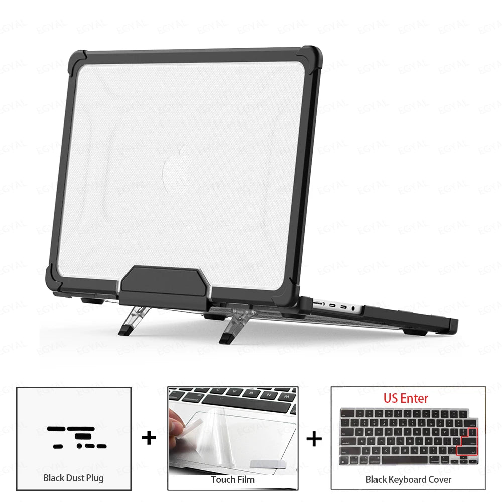 Laptop Case for MacBook Air 15 2025 Cover with Dustproof Plug & Touch Film & Keyboard Cover for MacBook Air Pro M1 M2 M3 M4 Case