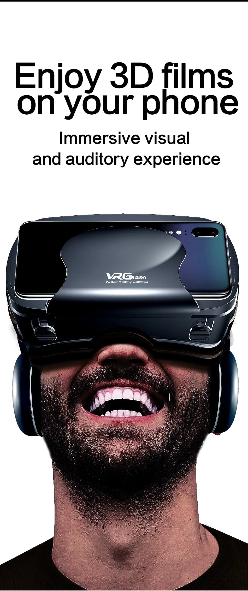 VRG Pro 3D Virtual Reality VR Glasses Devices Headset Viar Goggles Helmet Lenses Smart For Phone Smartphones Viewer Cell Devices