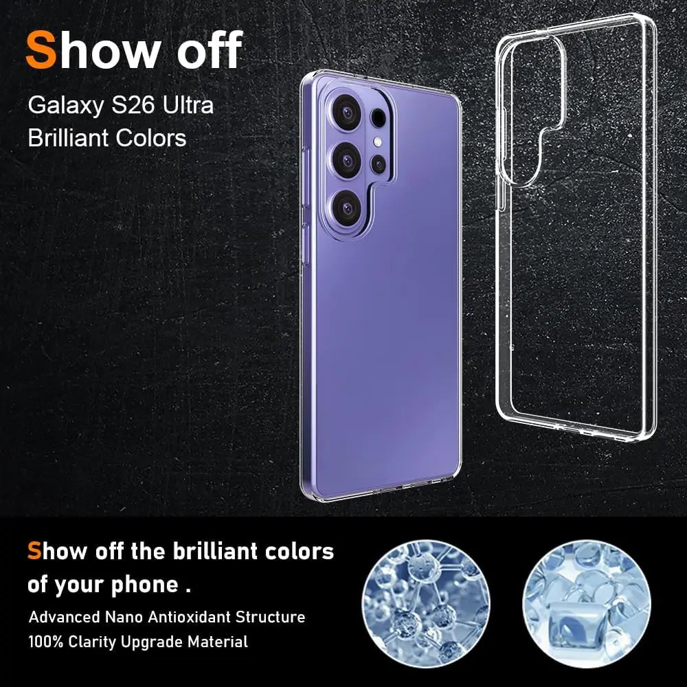Anti-Shock Silicone Soft Case For Samsung Galaxy S26 S25 Edge S24 S23 S21 FE S22 Ultra Plus Transparent Clear Ultra Thin Shell