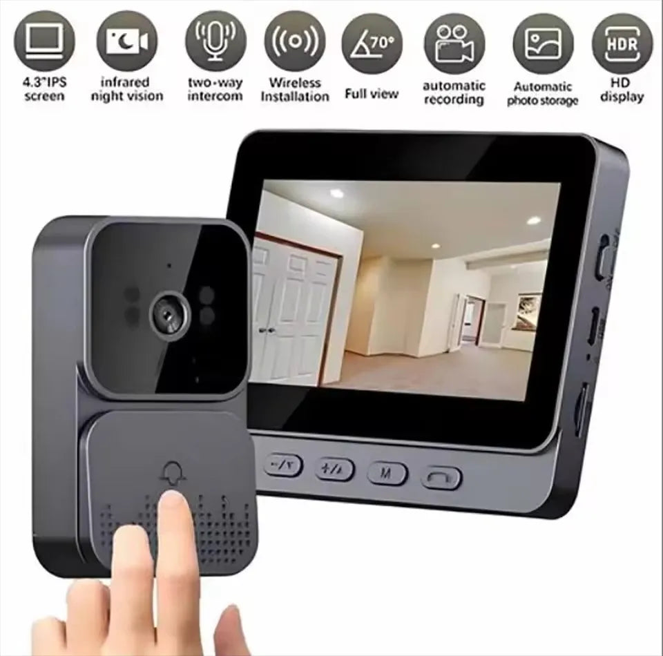 Doorbell Camera Smart Wireless 4G Video Intercom Camera Inteligente Night Vision 4.3 Inch HD Screen For Security Home Apartment